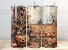 Creepy Pumpkin Patch  | 20oz Stainless Steel Tumbler | Sublimation Tumbler