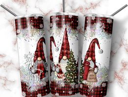 Plaid Gnome | 20oz Stainless Steel Tumbler | Sublimation Tumbler