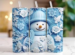 Blue Snowman | 20oz Stainless Steel Tumbler | Sublimation Tumbler