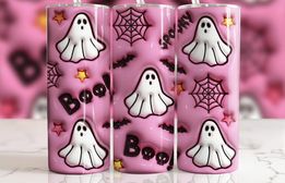 Pink Boo Ghost  | 20oz Stainless Steel Tumbler | Sublimation Tumbler