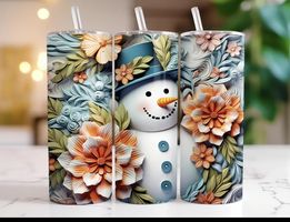 Pastel Snowman | 20oz Stainless Steel Tumbler | Sublimation Tumbler